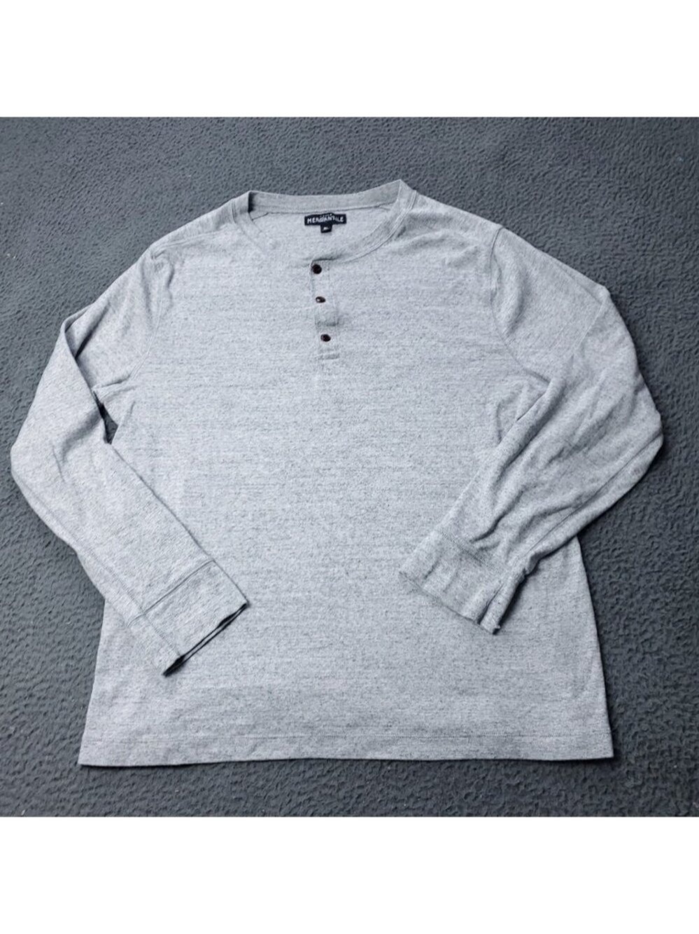 J. Crew Mercantile Henley Shirt Mens XL Long Sleeve Gray Button Casual Preppy